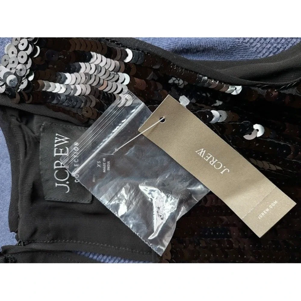 J. CREW Collection Womens Going Out Top XS Sequin Party Bling Keyhole Back NEW
